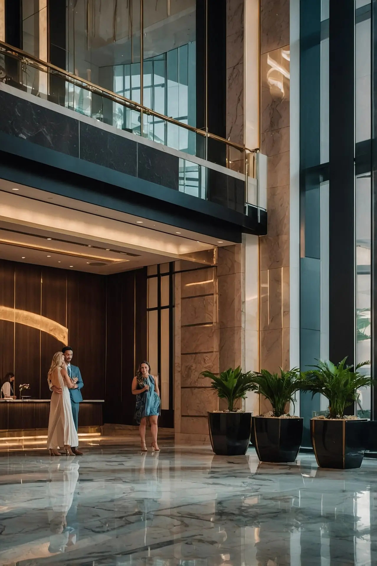 Clean and prestine luxurious building lobby entrance